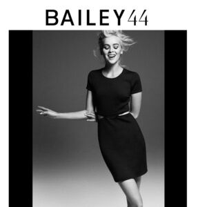 BAILEY 44 Women’s Short Sleeve Black Two Way Zipper Dress Size Large